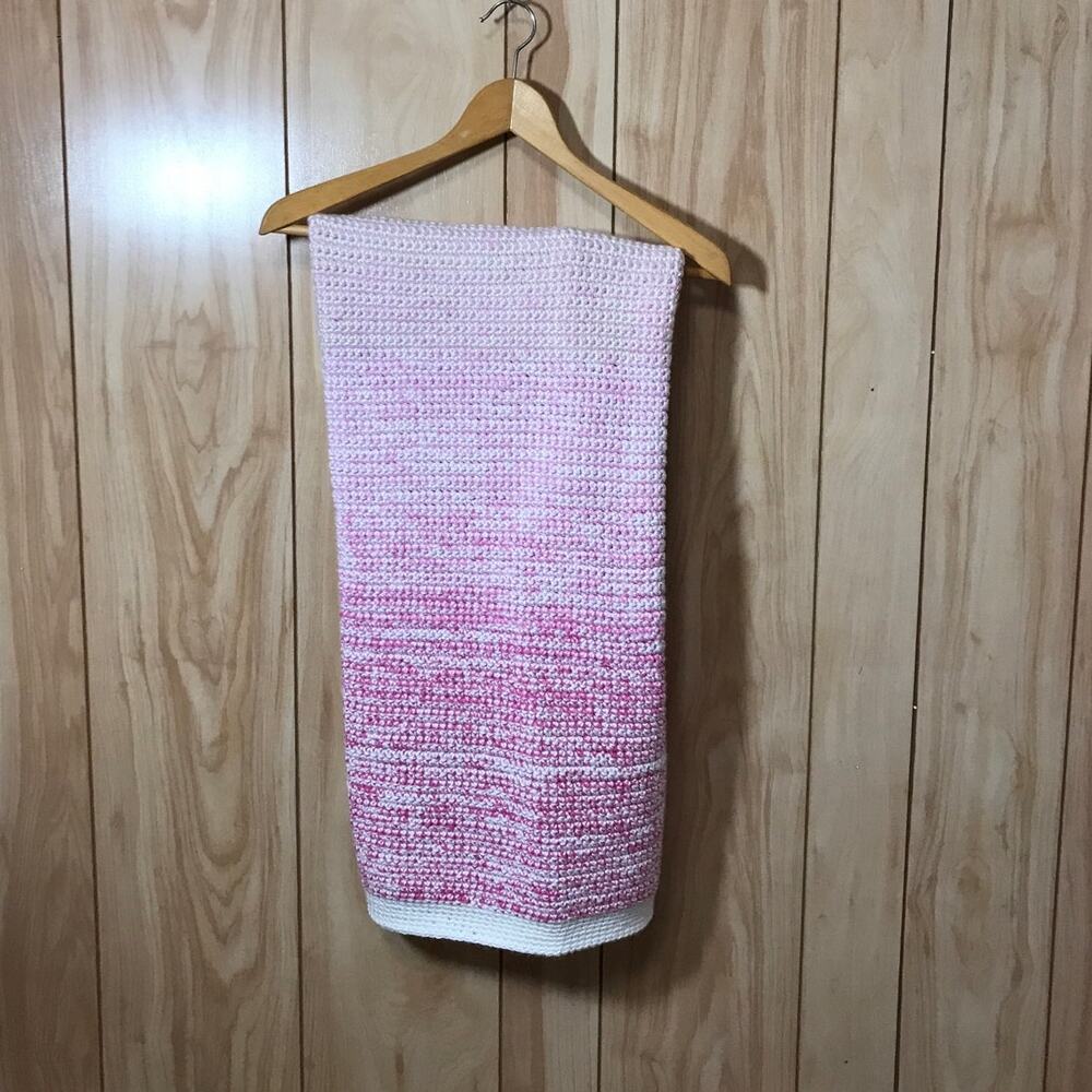 NWT Thick Shades of Pink Handmade Crocheted Blanket by Dawny